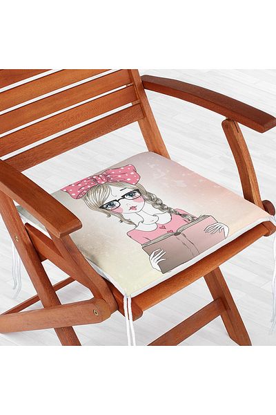 Realhomes Fashion Girl Digital Printed Modern Zippered Chair Cushion