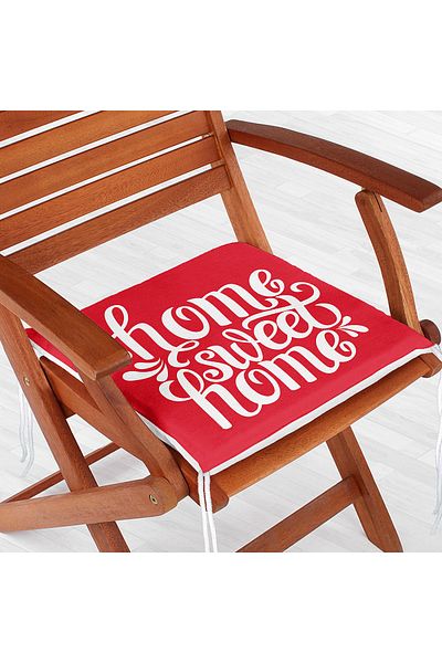 Realhomes Home Sweet Home Digital Printed Zippered Chair Cushion