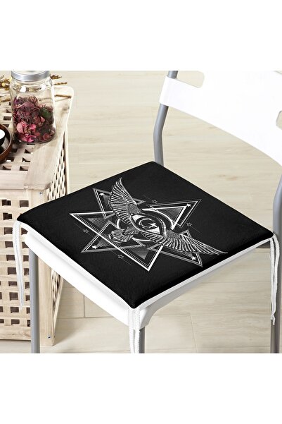 Realhomes Digitalno štampani jastuk za stolicu sa krilima i motivom trećeg oka