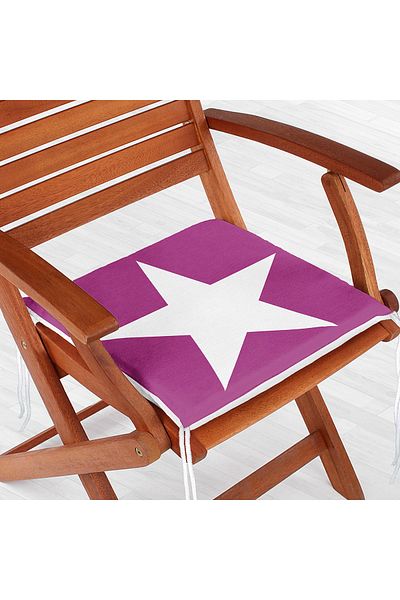 Realhomes Star Patterned Digital Printed Zippered Chair Cushion