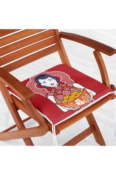 Realhomes Japanski ženski moderni jastuk za stolicu sa šarama i zatvaračem, s...