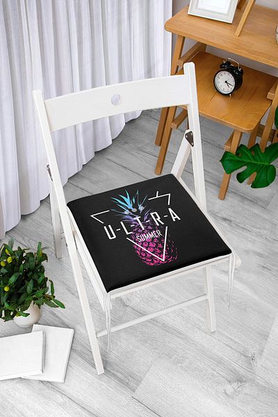 Realhomes Modern Zippered Chair Cushion with Black Background Ultra Summer Design