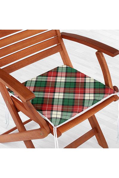 Realhomes Green Red White Plaid Patterned Modern Zippered Chair Cushion
