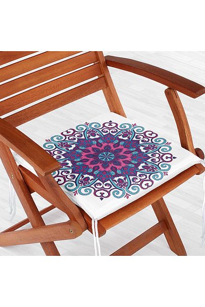 Realhomes Mandala Patterned Digital Printed Zippered Chair Cushion
