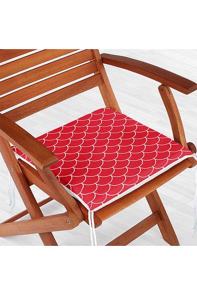 Realhomes Red Sequin Patterned Digital Printed Zippered Chair Cushion