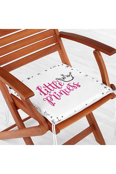 Realhomes Little Princess Text Patterned Digital Printed Zippered Chair Cushion