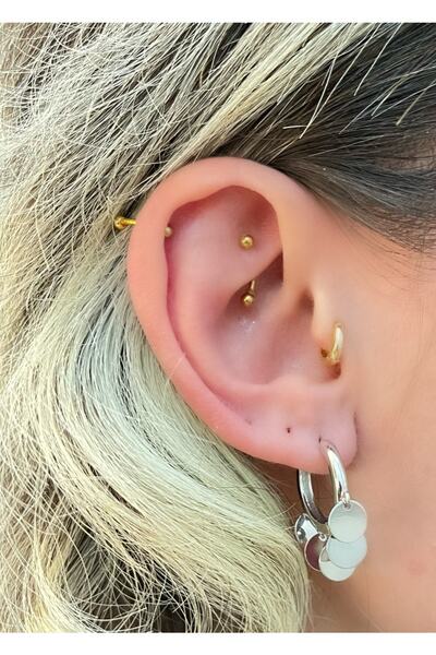 Markiz Takı Pul Sallantılı Gümüş Halka Küpe İç Çap 2 Cm