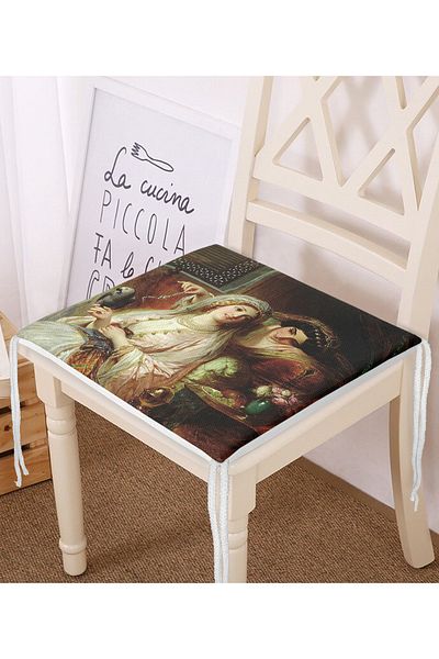 Realhomes Ottoman Patterned - Digital Printed Zippered Chair Cushion