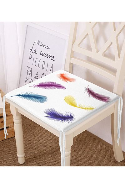 Realhomes Digital Printed Zippered Chair Cushion with Feather Picture