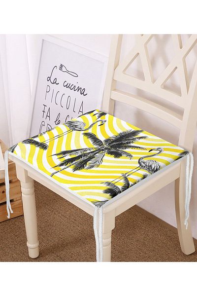 Realhomes Flamingo Patterned Digital Printed Zippered Chair Cushion