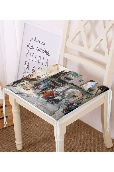Realhomes Ottoman Pattern Digital Printed Zippered Chair Cushion