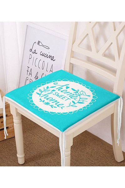 Realhomes Home Sweet Home Digital Printed Zippered Chair Cushion
