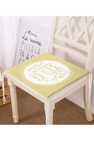 Realhomes Home Sweet Home Digital Printed Zippered Chair Cushion