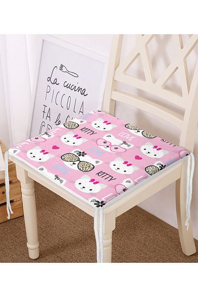 Realhomes Hello Kitty Motif Digital Printed Modern Zippered Chair Cushion