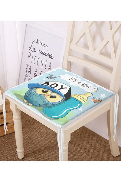 Realhomes Modern Owl Pattern Digital Printed Zippered Chair Cushion