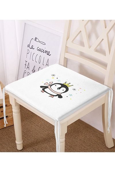 Realhomes Flying Cute Penguin Design Modern Zippered Chair Cushion