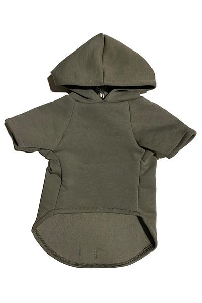 Monopetz Hooded Sweatshirt Dog And Cat Outfit - Size S - Plain Dark Army Green