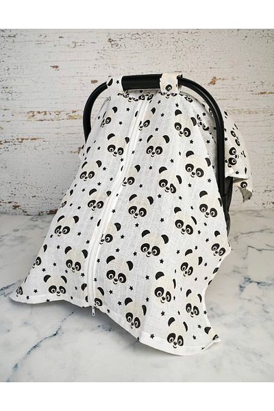 JUNİPERUS Panda Muslin Stroller Cover with Zipper