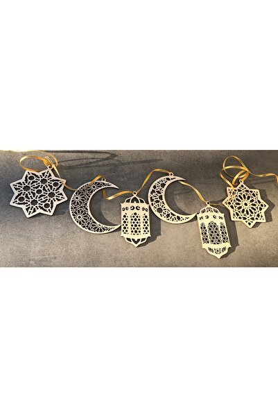 Pleksivent Hoşgeldin Ramazan Sarkıtı 6'lı Set Ahşap