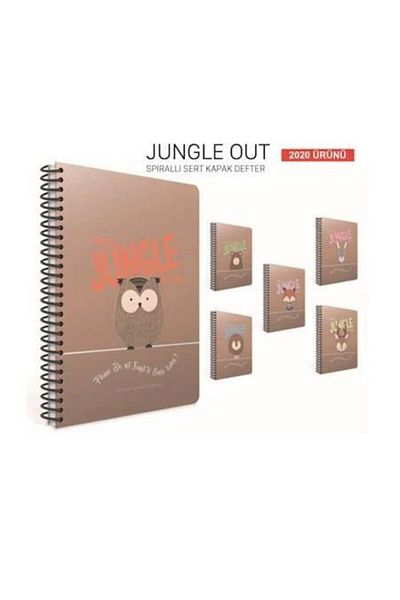 Gıpta Jungle Out Spiral Hard Cover Notebook (19*26) 120 Sheets ( Checkered )