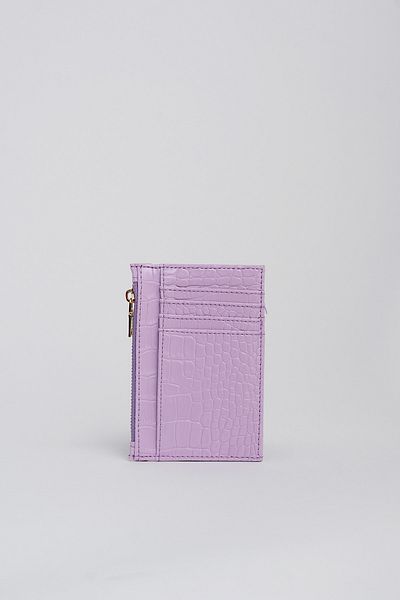 Çantacımstore Portofel de damă cu aspect piele de crocodil, cu suport pentru carduri din imitatie liliac