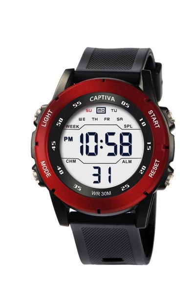 captiva Digital 30 Mt Water Resistant Sports Children's Wristwatch