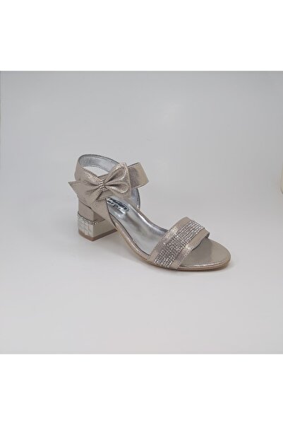 Minican Mini Can F220 Dore Taşlı Topuklu Cırtlı Abiye Sandalet