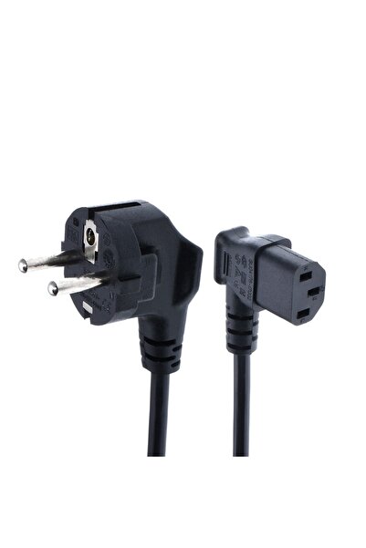 aogo 1.8 Metre L Uçlu Power Güç Kablosu C13 Iec Enerji Kablosu 1.8m 90 Derece...