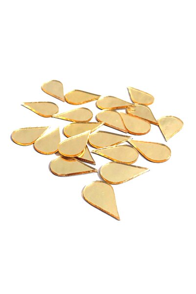 VOX 1,5 Cm Pleksi Yapışkanlı Mozaik Ayna Su Damlası 1 Mm 50 Adet-gold