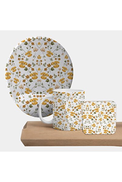Flipped Daisy Flowers Kupa Mousepad ve Bardak Altlıklı Hediye Seti