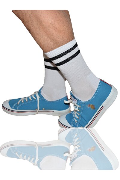 mottomia Σετ δύο Αθλητικές κάλτσες με χοντρή υφή με διπλή σόλα μακριά μαύρη ρ...