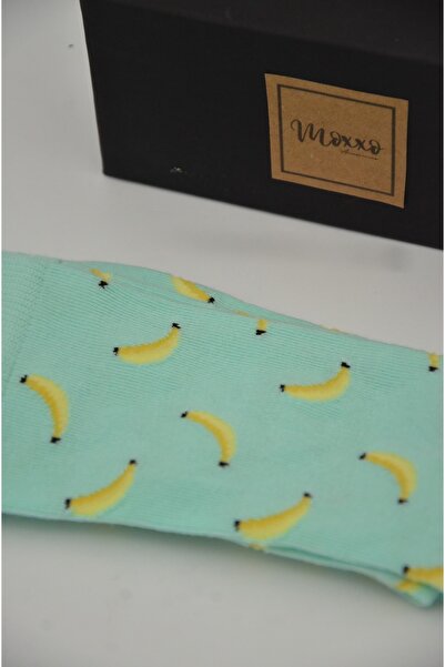 mottomia Valentine's Day Special Two-Pack Thick Textured Long Banana Figured Unisex Sports Socks Model 17