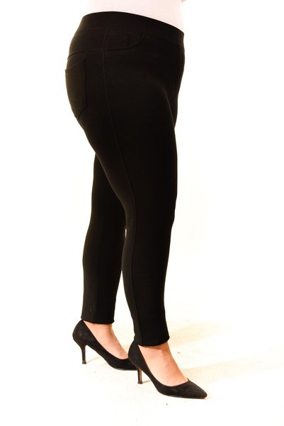 ışıltı fashion Women's Large Size Black Pocket Leggings