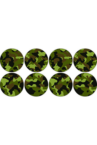 TELLGRAF REKLAM HİZMETLERİ Camouflage Patterned Sticker (4x4 Cm 24 Pieces)