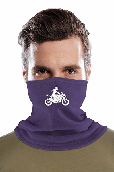 herotasarım Зимовий мотоциклістський принтований полар - шарф Bll2546