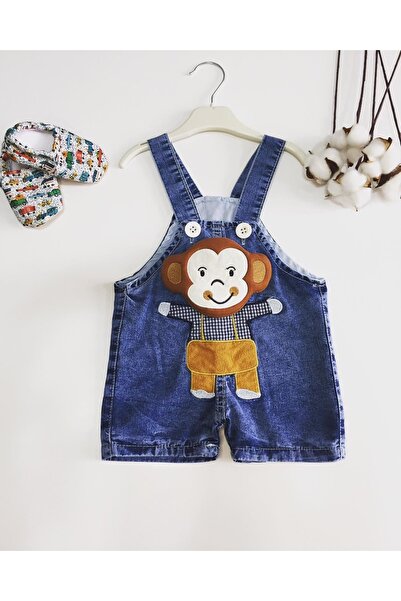 GÜNEŞ KİDS Maymun Aksesuarlı Ünisex Jean Salopet