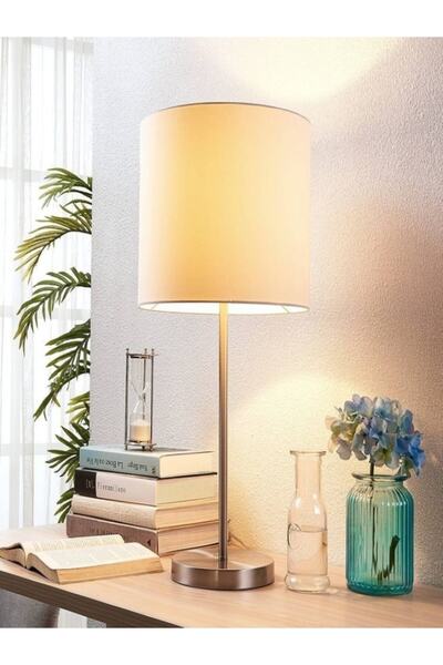 Emg DesiGn Chrome Leg White Top Hat Modern Lampshade Night Light