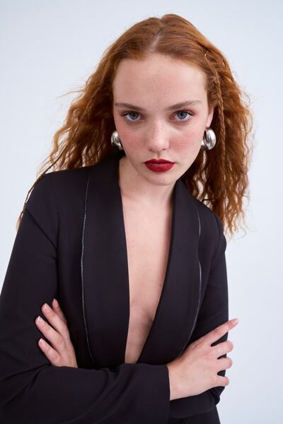 Sateen Fermuar Detaylı Yaka Klasik Ceket - Siyah