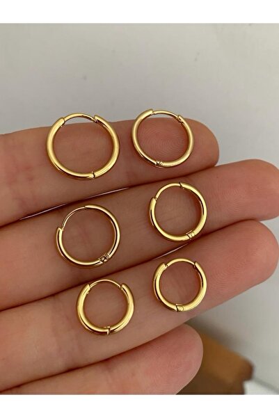 Arescollection Paslanmaz Çelik Ince Halka Küpe