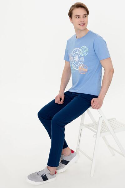 U.S. Polo Assn. Μπλε ανδρικό μπλουζάκι