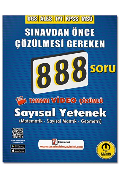tasarı eğitim yayınları Dgs Ales Video Çözümlü 888 Sayısal Soru Bankası Tasar...