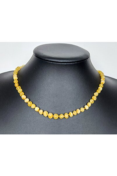 TOPTAŞ DOĞALTAŞ Baltık Damla Kesim Orijınal Kehribar Bebek Kolyesi