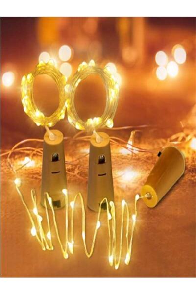 Genel Markalar Şişe Mantar Tıpa Şeklinde Dekorasyon 3 Metre Günışığı Pilli Te...