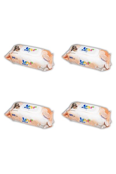 Uni Baby Family Wet Wipes 90 Pieces X 4 Pack