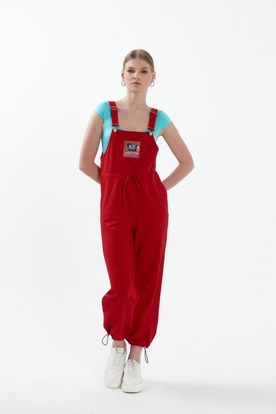 WESTBRAND Lace-up Jumpsuit with Front Accessories