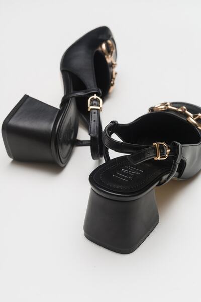 Luvi Karol Siyah Kadın Topuklu Ayakkabı