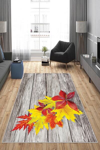 on the clouds Vizon Yaprak Detaylı Yıkanabilir Kaymaz Taban Leke Tutmaz Moder...