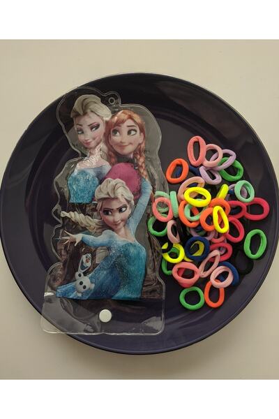 MutluBiDünya Lily Elsa Çantalı 50 Adet Karışık Renkli Havlu Lastik Toka Lily ...