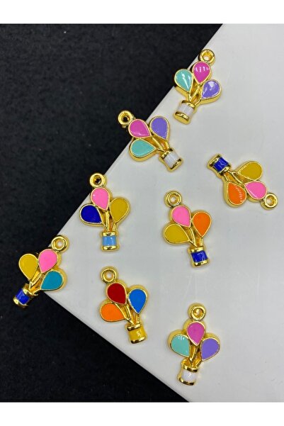 Hedef Bijuteri 1 Adet Altın Kaplama Renkli Balon Model Kolye Ucu, Takı Yapımı