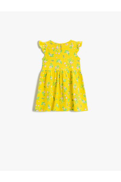 Koton Girl's Floral Dress Ruffled Sleeves Cotton